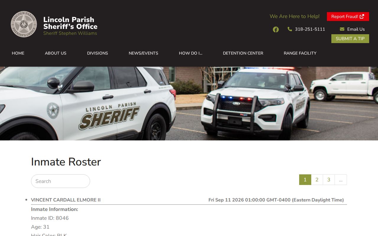Lincoln Parish outstanding warrants and the sheriff custody roster gateway