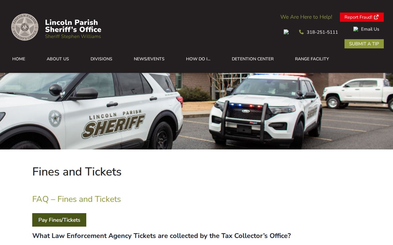 Lincoln Parish traffic warrant consequences described in the sheriff ticket guidance