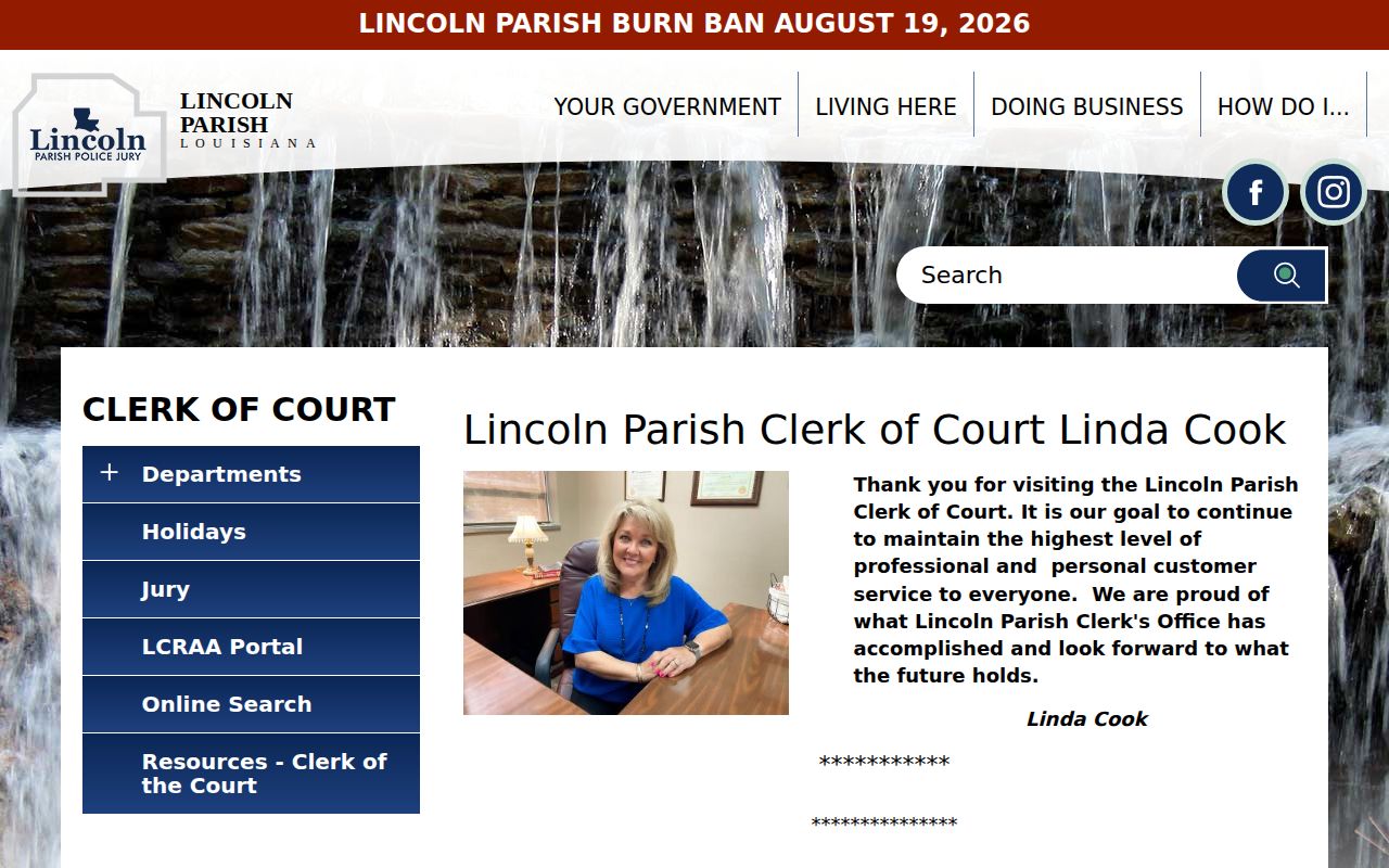 Lincoln Parish outstanding warrant records kept by the clerk of court