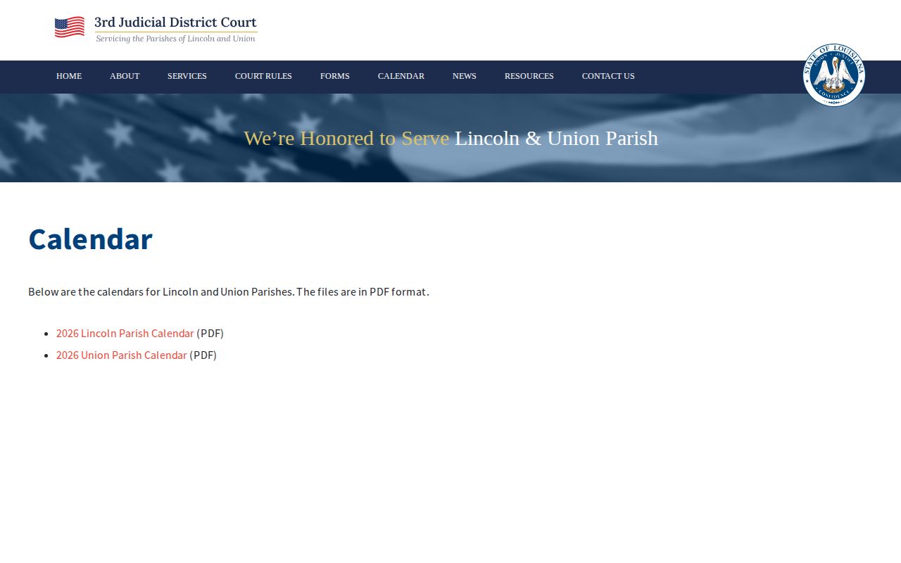 Lincoln Parish municipal warrant settings compared with the district court calendar
