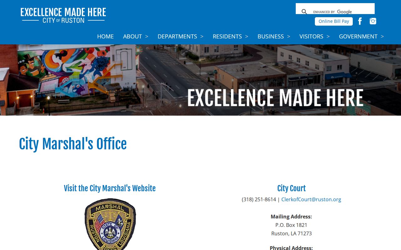 Ruston warrant records counters at City Hall and the city marshal office