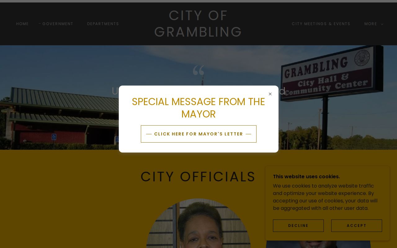 Grambling warrant service contacts for the police department and city magistrate