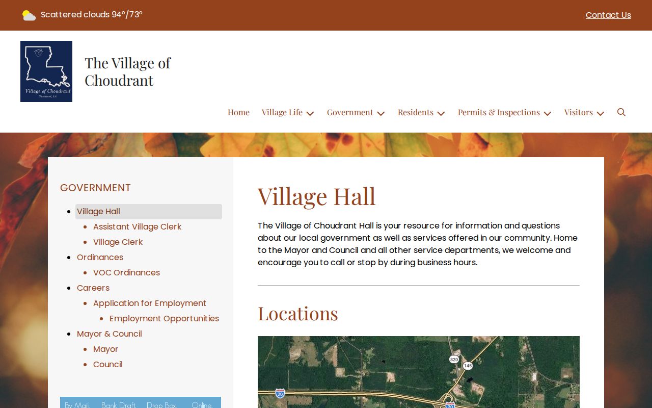 Choudrant warrant records routing information posted for Village Hall